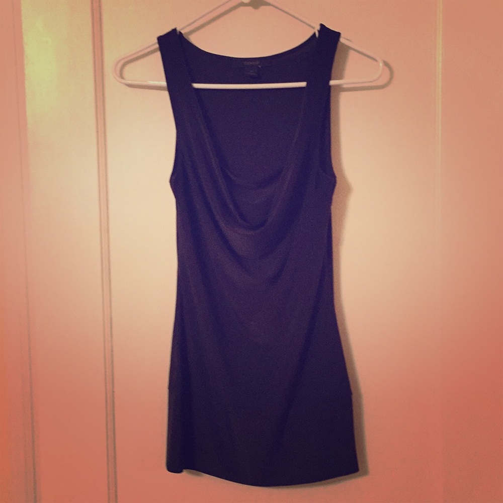 Express Drape Neck Black Sleeveless Top